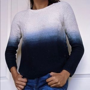 navy-white ombre sweater